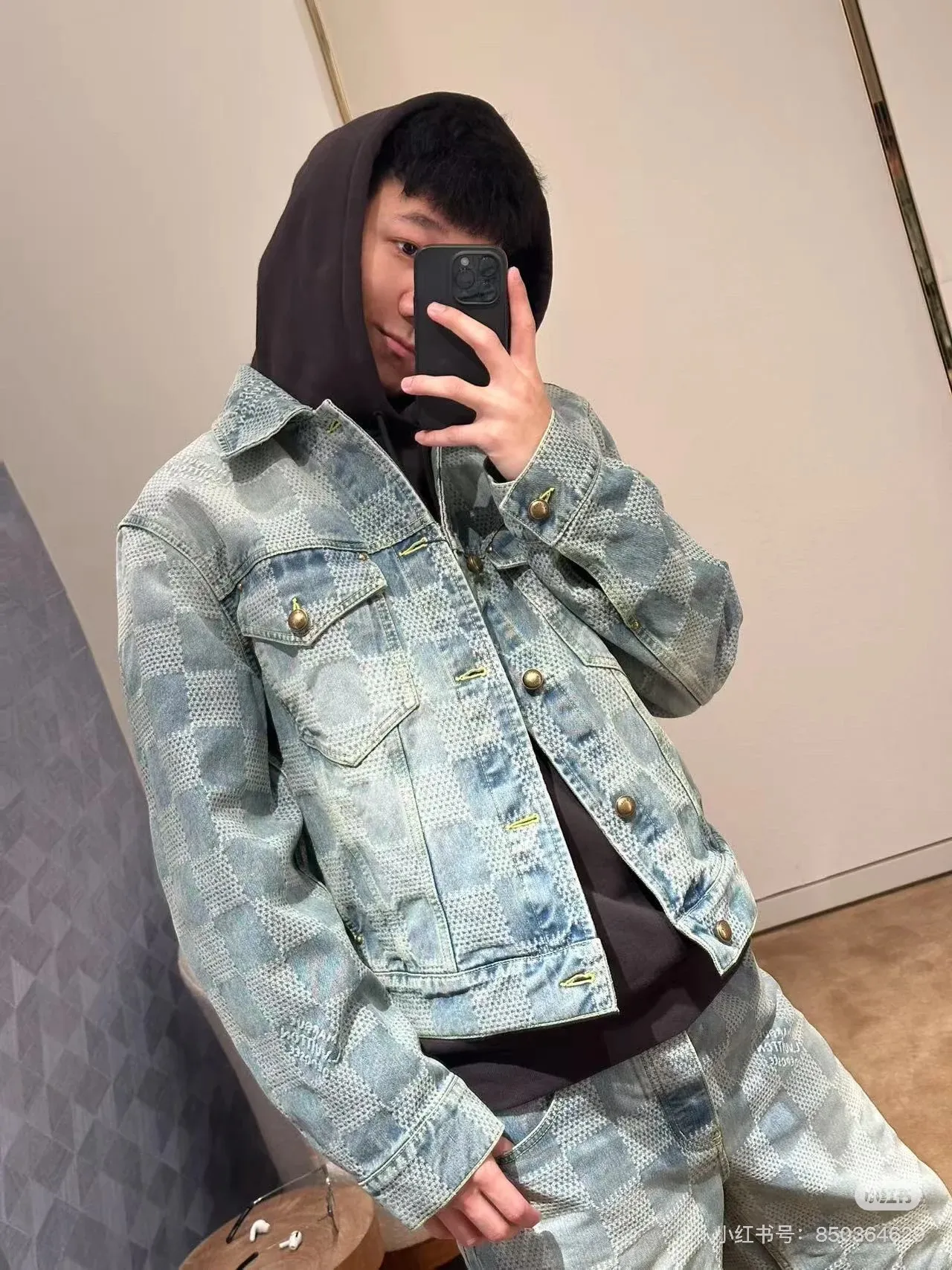 Louis Vuitton/Louis Vuitton checkerboard denim jacket